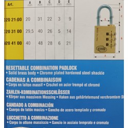 Lucchetto Corbin mm 40 con combinazione