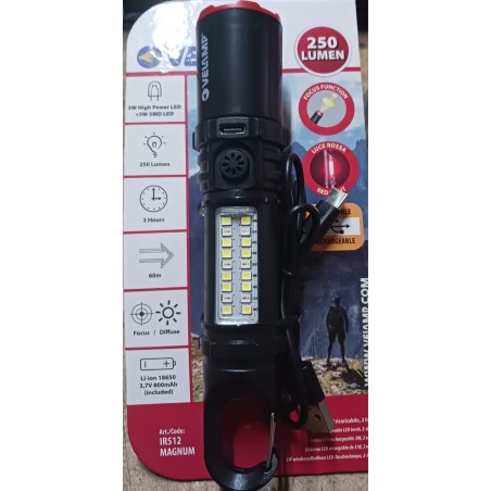 Torcia led 3 w ricaricabile diverse funzioni